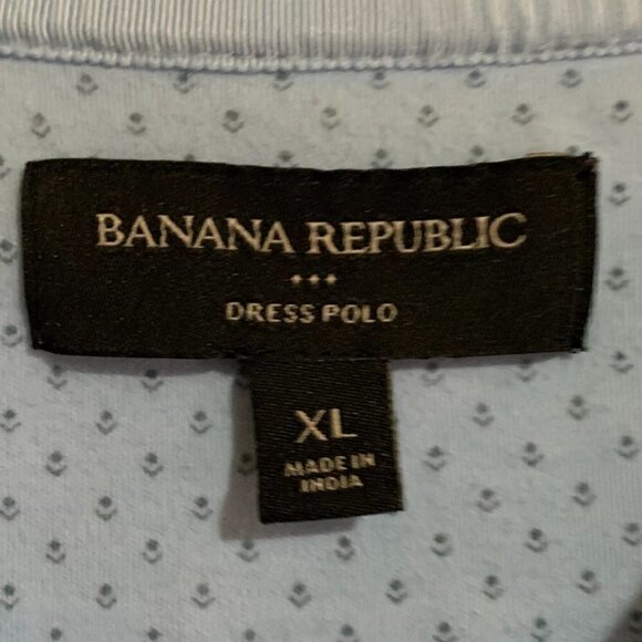 Banana Republic Microprint Cerulean Blue Short Sleeve Dress Polo. Size XL - Picture 3 of 8